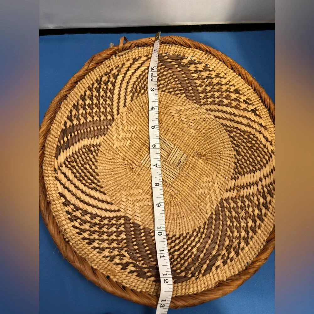 Vintage handwoven Tonga basket. Made with natural materials. Home decor.